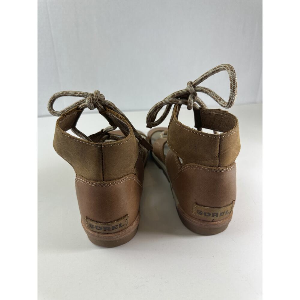 Sorel Torpeda II Lace Up Gladiator Sandals Camel Brown Strappy Leather Size 9 - Picture 11 of 12